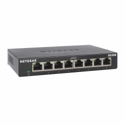 NETGEAR GS308 LAN Switch 8 Port Netzwerk Switch (Plug-and-Play Gigabit Switch LAN Splitter, LAN Verteiler, Ethernet Hub lüfterlos, robustes Metallgehäuse mit Ein-/Ausschalter), Schwarz Unmanaged 8-Port Angebot bei HelloDeals