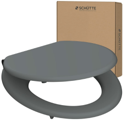 SCHÜTTE WC-Sitz SPIRIT GREY mit Absenkautomatik aus Holz, Toilettensitz mit Klodeckel, Holzkern Toilettendeckel (maximale Belastung der Klobrille 150 kg), Grau Angebot bei HelloDeals