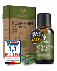 Heldengrün® BIO Rosmarinöl [HOCHDOSIERT] Stimuliert Haarwachstum - Haaröl bei Haarausfall - 100% naturreines Rosmarin Öl - Rosmarinöl Haare Rosmarin 30 ml (1er Pack) Angebot bei HelloDeals