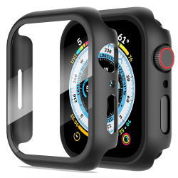 Diruite 2-Stück Hülle für Apple Watch Series 6/5/4/SE 44mm Hartglas Schutzhülle,Hard PC Ultradünne Glas Schutz Case Rundum Displayschutz für iWatch 44mm Schutzhülle 44mm Schwarz Angebot bei HelloDeals