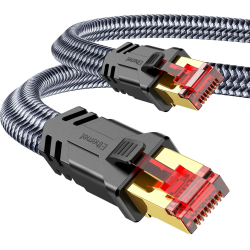 SNOWKIDS Cat 8 LAN Kabel 5m, 40Gbps Netzwerkkabel Ethernet Kabel 2000MHz S/FTP RJ45 Gigabit Nylon Patchkabel für PS5 Router Modem TV Switch Laptop Angebot bei HelloDeals