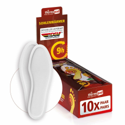 THERMOPAD Sohlenwärmer (Einlegesohle) Gr. S, M, L, XL oder XXL (36-46) – DAS ORIGINAL: 10 Paar Wärmepads für 8 Stunden Wärme I Sofort einsatzbereite Fußwärmer Pads L (40-41) Angebot bei HelloDeals