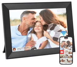 Hesmor 10,1 Zoll Digitaler Bilderrahmen WLAN, 1280x800 HD IPS LCD-Touchscreen Digitale Bilderrahmen, Automatische Rotation, 32GB Speicher, Teilen Sie Fotos sofort über Frameo von überall, Schwarz 10.1 Schwarz Angebot bei HelloDeals
