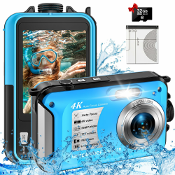 Yixinxin Unterwasserkamera 4K Digitalkamera wasserdichte 56MP Autofokus wasserdichte Kamera Fotokamera mit 32GB Karte YXXUP015BU03 Angebot bei HelloDeals