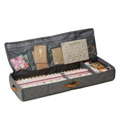LOVE IT STORE IT Premium Organizer für Geschenkpapier Aufbewahrung - Hochwertiger Geschenkpapier Organizer - Mit zusätzlichen Fächern - Verstärkt - Grau - 90x30x12 cm Angebot bei HelloDeals