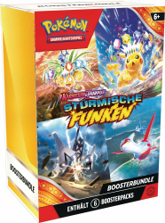 Pokémon-Sammelkartenspiel: Boosterbundle Karmesin & Purpur – Stürmische Funken (6 Boosterpacks) Angebot bei HelloDeals