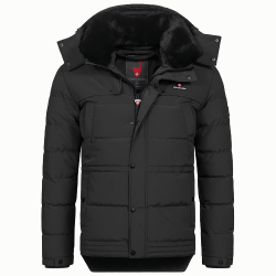Höhenhorn Adamelo Herren Winter Jacke Quilted Steppjacke Gefüttert Winterjacke mit Abnehmbarem Kunstfellkragen L Schwarz Angebot bei HelloDeals