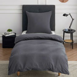 BEDSURE Bettwäsche 135x200 2teilig Anthrazit, Weiche Vorgewaschene Baumwollähnlich ÖKO-TEX Bettwäsche-Set Grau, 1 Bettbezug 135x200 cm mit Reißverschluss und 1 Kissenbezug 80x80 cm 135 x 200 cm Anthrazit Angebot bei HelloDeals
