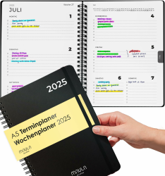A5 Terminplaner 2025 - Minimalistischer Buchkalender A5 2025 - Für mehr Organisation - Wochenplaner 2025 - Terminkalender Buch 2025 - Minimalistischer Planer Kalender 2025 - Kalender mit Feiertagen Angebot bei HelloDeals