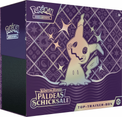 Pokémon-Sammelkartenspiel: Top-Trainer-Box Karmesin & Purpur – Paldeas Schicksale (9 Boosterpacks, 1 holografische Vollbild-Promokarte & Zubehör) Single Angebot bei HelloDeals