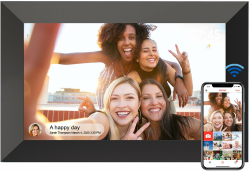 YUUTY WLAN Digitaler Bilderrahmen, 10,1 Zoll 32GB FRAMEO Elektronischer Bilderrahmen, 1280x800 HD IPS LCD Touchscreen Foto Rahmen, Automatische Rotation, Teilen Sie Fotos Sofort Von überall Aus Angebot bei HelloDeals