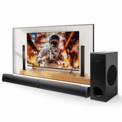 MEREDO Soundbar für TV Geräte PC Gaming Soundbar mit Subwoofer 2.1CH Abnehmbare 2-in-1 Computer Lautsprecher USB Audio Übertragung und verstellbarem Bässen/Höhen 5 EQ - HD-ARC/BT 5.4/Optisch/AUX-80cm 180Watts Angebot bei HelloDeals
