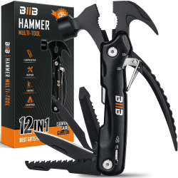 BIIB Geschenke für Männer, 12 in 1 Multitool Weihnachtsgeschenke für Männer, Gadgets für Männer Geschenke für Papa Weihnachten, Männergeschenke Geburtstagsgeschenk für Männer Camping Zubehör Premium Gebürstet Schwarz Angebot bei HelloDeals