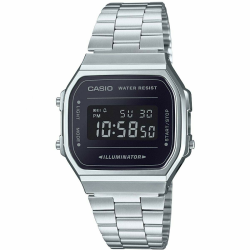 Casio Unisex Erwachsene Digital Quarz Uhr mit Edelstahl Armband Silber/Schwarz Single Angebot bei HelloDeals