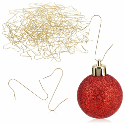 com-four® 150x Haken für Weihnachtsbaumschmuck - Schnellaufhänger Doppelhaken für Weihnachtsbaum-Deko - Christbaumkugel-Aufhänger, Baumhaken als Deko-Anhänger 02 Goldfarben 150 Stück Angebot bei HelloDeals