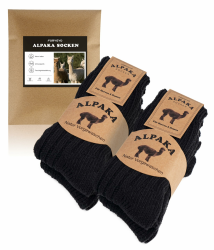 FORVEVO 4 Paar Alpaka Socken, Wollsocken Herren Damen, Warme Wintersocken mit Alpakawolle, Thermo Flauschig Stricksocken für Kaltes Wetter 43-46 Schwarz Angebot bei HelloDeals