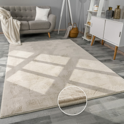 Paco Home Hochflor Teppich Wohnzimmer Flauschig Fellteppich Kunstfell Plüsch Shaggy Weich Fellimitat, Grösse:80x150 cm, Farbe:Creme 80 x 150 cm (Läufer) Creme Angebot bei HelloDeals