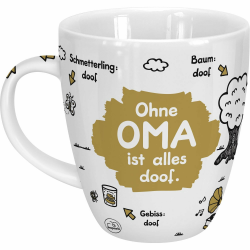 Sheepworld Tasse Ohne Oma ist alles doof | Porzellan, 45 cl | Tasse für Kaffee und Tee, Tasse mit Spruch, Geburtstag | 45135 1 Stück (1er Pack) Motiv "Ohne Oma ist alles doof." Angebot bei HelloDeals