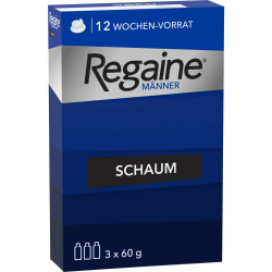 REGAINE Männer Schaum: 3-Monatspackung mit 50 mg/g Minoxidil, stoppt erblich bedingten Haarausfall bei Männern und regt das Haarwachstum an, 3 x 60 g 60 g (3er Pack) Angebot bei HelloDeals