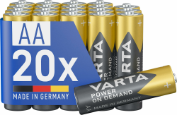 VARTA Batterien AA, 20 Stück, Power on Demand, Alkaline, 1,5V, Vorratspack, smart, flexibel, leistungsstark, ideal für Computerzubehör, Smart Home Geräte, Made in Germany AA 20 Stück Angebot bei HelloDeals