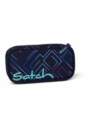 satch Schlamperbox extra groß inkl. Trennfach Reißverschlussfach Stiftehalter Geodreieck Sichtfenster für Stundenplan Purple Laser - Dunkelblau Angebot bei HelloDeals