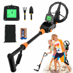 Metalldetektor Kinder, Leichter Metalldetektor mit LCD-Display und wasserdichter Suchspule, Hochpräziser Metalldetektor für Kinder mit Rechen, Schaufel, Rucksack, Geschenk für Kinder, Anfänger MD-1008A mit Zubehör Angebot bei HelloDeals