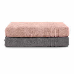 Komfortec 2er Saunatuch Set 80x200 cm aus 100% Baumwolle, XXL-Saunatücher, Sauna Handtuch, Weich, Groß, Frottee, Schnelltrocknend, Anthrazit Grau/Blütenrosa 80x200 cm Anthrazit Grau/Blütenrosa Angebot bei HelloDeals