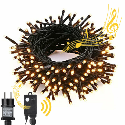 NEXIN Lichterkette Weihnachtsbaum 25M Weihnachtsbeleuchtung Warmweiß, 200LED Lichterkette Außen Strombetrieben mit Weihnachtsmusik Speicherfunktion 8 Modi, Weihnachtsdeko Wasserdicht für Party Garten Angebot bei HelloDeals