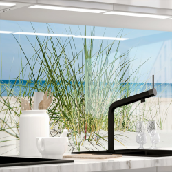 StickerProfis Küchenrückwand selbstklebend Glasoptik - DÜNENBLICK - 1.8mm, Versteift, alle Untergründe, Hart PET Material, Premium 60 x 340cm H 60 cm x B 340 cm Dünenblick Angebot bei HelloDeals