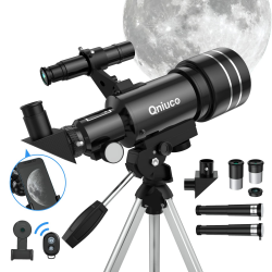Teleskop Kinder Fernrohr Teleskop Astronomie, Teleskop für Erwachsene, 70mm Blende, 400mm AZ-Halterung, Teleskop für Kinder Anfänger mit Stativ, Handy-Adapter 40070 Angebot bei HelloDeals