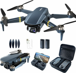 Bürstenlos Super Ausdauer Faltbare Quadcopter Drohne für Anfänger– 40+ Minuten Flugzeit, Wi-Fi FPV Drohne mit 120°Weitwinkel 4K HD Kamera, Bürstenloser Motor, Folge-Modus (2 Batterien) 1* Erwachsene 4k + Accessory + Battery Ruhig friedlich Aquamarinblau Angebot bei HelloDeals