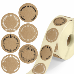 colortouch Aufkleber zum Beschriften Weihnachten - 500 St Beschriftbar Kraftpapier Optik Weihnachtsetiketten - 35 mm Rund Rolle Weihnachtssticker - Weihnachtsdeko, Papiertüten, Merry Christmas Sticker 500 St - Kraftpapier Optik-Schreibbar Angebot bei HelloDeals