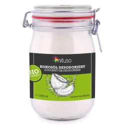 mituso Bio Kokosöl desodoriert 1 Liter | Geschmacksneutral - Ideal zum Braten, Backen, Frittieren | vegan, ohne Zusätze - Vielseitig für Haut & Haar | im Drahtbügelglas Single Angebot bei HelloDeals