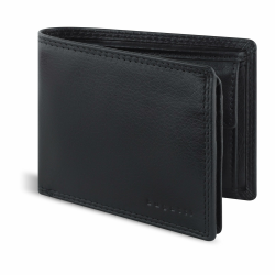 bugatti Savona Geldbörse aus vegetabilem Büffelleder, RFID-Portemonnaie Querformat, Leder-Wallet für Herren, schwarz Angebot bei HelloDeals