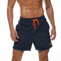 JustSun Badehose Herren Schnelltrocknend Boardshorts mit Mesh-Futter und Verstellbarem Tunnelzug L Dunkelblau Angebot bei HelloDeals