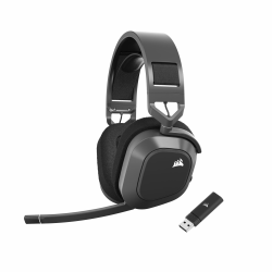CORSAIR HS80 MAX WIRELESS Multiplattform-Gaming-Headset Mit Bluetooth – Dolby Atmos – Omnidirektionales Mikrofon – iCUE-Kompatibel – PC, Mac, PS5, PS4, Switch, Mobil – Stahlgrau Angebot bei HelloDeals
