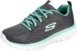 Skechers Damen Graceful Get Connected Sneakers 39 EU Charcoal Mesh Green Trim Angebot bei HelloDeals