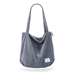 KALIDI cord Tasche Damen Umhängetasche mit Reißverschluss,Groß Shopper Tasche Tote Bag Handtasche Schultertaschen für Arbeit Büro Reisen Einkaufen Schule und Alltag Grau Angebot bei HelloDeals