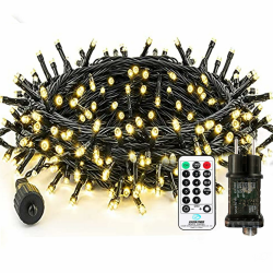 Bzavor Led Lichterkette Strom 15M 100 LED mit Fernbedienung Timer Merkfunktion Steckdose IP65 Wasserdicht, Lichterkette Weihnachtsbaum,Led Lichterkette mit Stecker für Weihnachten Deko Hochzeit Warmweiß 15M Angebot bei HelloDeals