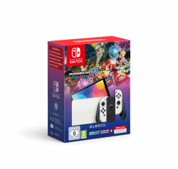 Nintendo Switch™ – OLED-Modell (weiß) + Mario Kart 8 Deluxe Switch Online – 12-monatige (365-tägige) Einzelmitgliedschaf Angebot bei HelloDeals