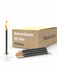 Hussala - Diamond Wachsfackeln Brennzeit 90 min Garten-Fackeln [10 Stück] 10 Stück Schwarz Angebot bei HelloDeals