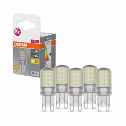 OSRAM Star PIN LED-Lampe für G9-Sockel, klares Glas ,Warmweiß (2700K), 470 Lumen, Ersatz für herkömmliche 40W-Ersatz, Leuchtmittel, nicht dimmbar, 5-er Pack 2700k Warmweiß 5 Pack 40W G9 Angebot bei HelloDeals