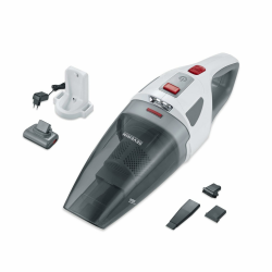 SEVERIN 4-in-1 Akku-Handstaubsauger, kabelloser Nass- & Trockensauger für Autositze, Handsauger für Tierhaare & Flüssigkeiten, bis zu 30 Min Laufzeit, weiß-grau/rot, HV 7146 Angebot bei HelloDeals