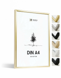 Heimlich® 1x Bilderrahmen DIN A4 21x30 cm Gold Metall Rahmen 1-Pack | Dokumentenrahmen 21x29,7 cm Klein Collage | Metallrahmen Alu-Bilderrahmen Aluminium | Picture Frame A4 Fotorahmen Alu | Gold A4 (21x29,7cm) / 1x Angebot bei HelloDeals