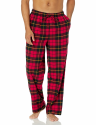 Amazon Essentials Herren Pyjamahose aus Flanell (erhältlich in Big & Tall) L Rot Schwarz Buffalokaros Angebot bei HelloDeals