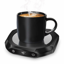 Kaffeewärmer,Elektrischer Kaffeewärmer für den Schreibtisch mit 3 Temperatureinstellungen，Becherwärmer für Getränke, Drinks, Tee, geeignet für Büro und Zuhause,1-12H(Schwarz) Angebot bei HelloDeals