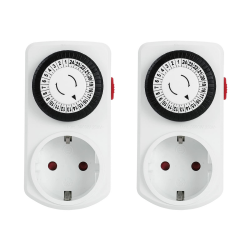 Mechanische Zeitschaltuhr Steckdose, G-Homa 2er Set 24-Stunden-Programm Analoge Zeitschalt-Steckdose für Innenbereich, Täglicher EIN-/Aus-Zyklus, für Lichter, Lampen, 30 min Schaltintervall Timer 2 PACK Angebot bei HelloDeals