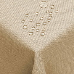 DecoHomeTextil Leinen Optik Farbe Größe wählbar - Eckig 110 x 180 BZW.180x110 BZW. 110x180 cm Beige Sand mit Lotus Effekt Tischdecke mit Fleckschutz Beige Sand TD Eckig Eckig 110 x 180 cm Beige Sand Angebot bei HelloDeals