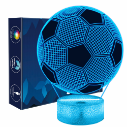 OkiyiD Fußball Nachtlicht, Fußball Spielzeug für Jungen, 3D Lampe mit 16 Farben Ändern und Fernbedienung, Geschenke für Sport Fußballfans Kinder Mädchen Jungen（Fußball-Nachtlicht） Farbe 1 Angebot bei HelloDeals