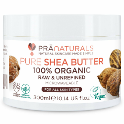 PraNaturals 100% Bio Sheabutter 300ml, Rohes, unraffiniertes Extra Virgin A-Grade African Pure Elfenbein All-Natural, glatte Shea-Nuss-Lippenbalsam-Körperbutter für alle Hauttypen Angebot bei HelloDeals